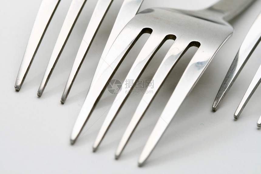 叉金属色调白色美食银器烹饪餐具刀具服务宏观图片