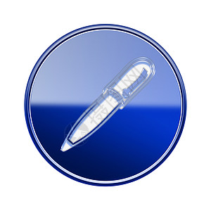 毛笔圆圈素材Pen 图标光蓝蓝色 白背景上孤立背景