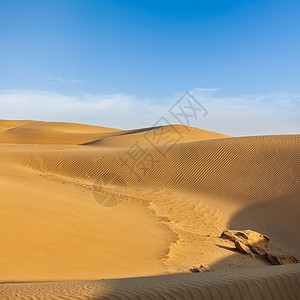 印度拉贾斯坦邦Thar沙漠的Dunes沙丘风景旅行日落观光旅游日光沙漠土地天空背景图片