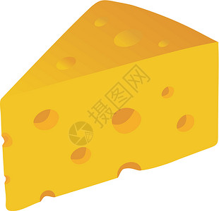 可食用奶酪瑞士奶酪片 矢量插图插画