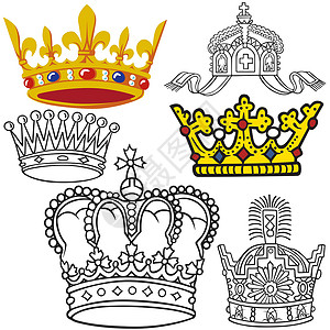 皇家王冠纹章历史性徽章宝石贵族插图历史背景图片