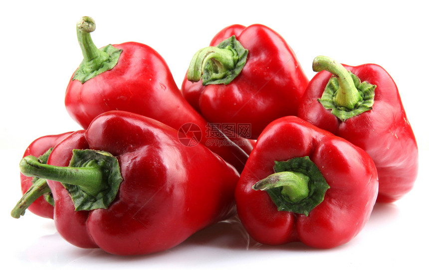 白色背景上的红辣椒胡椒辣椒食谱红色植物图片