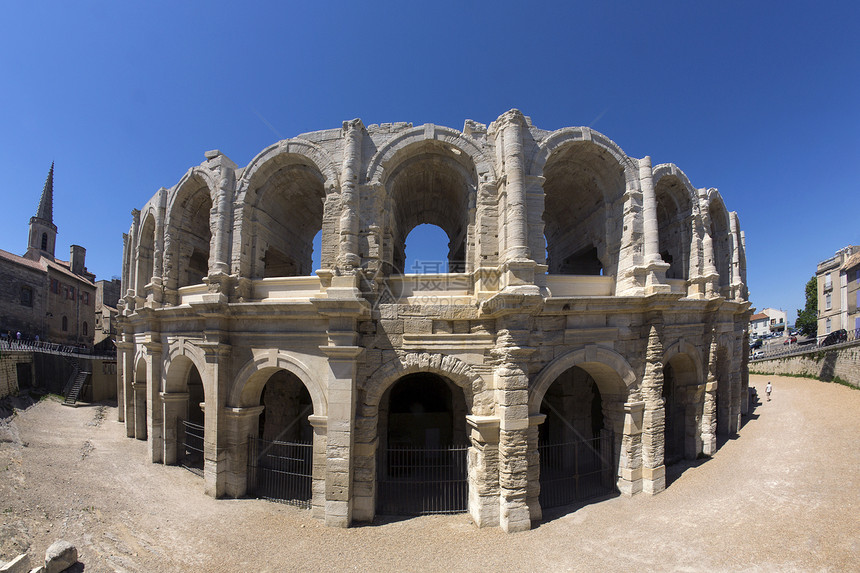 罗马安菲剧院  Arles  法国南部建筑学旅行纪念碑旅游地标图片
