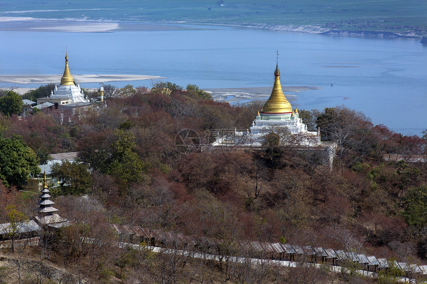 缅甸的伊洛瓦底河风景旅游佛塔旅行寺庙图片