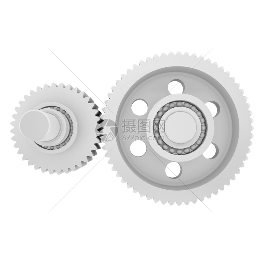 白轴 齿轮和轴承网络力量车削工业灰色机器牙齿车轮艺术技术图片