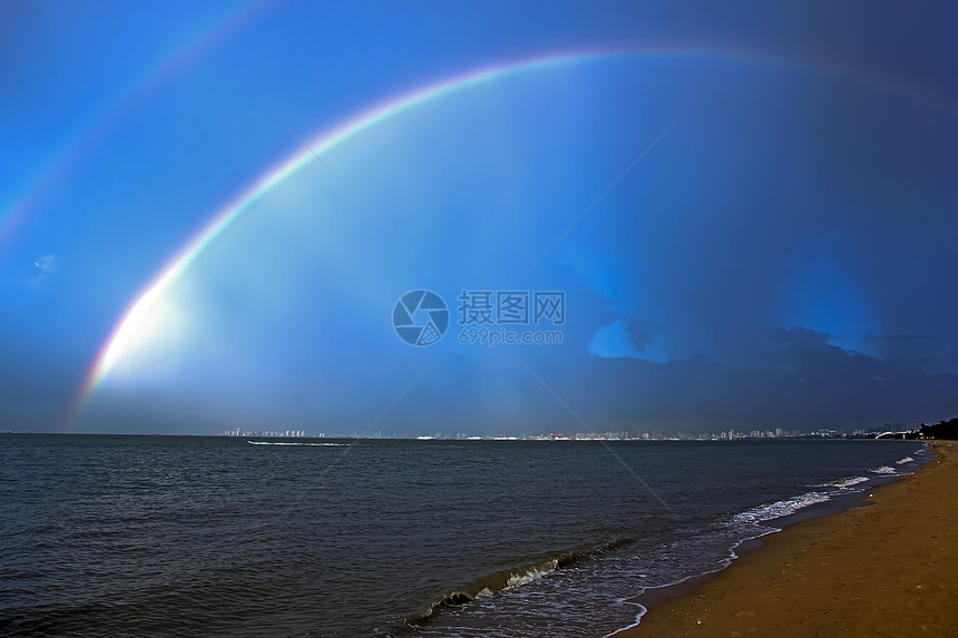 海海海滩背景图像蓝色季节冲浪海岸彩虹旅行海洋旅游太阳地平线图片