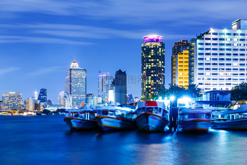 夜间曼谷天线景观市容市中心商业城市公司天空办公室地标建筑图片