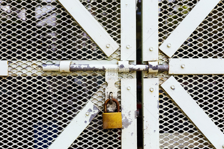 金属门锁锁入口监狱挂锁栅栏工业隐私建筑出口图片
