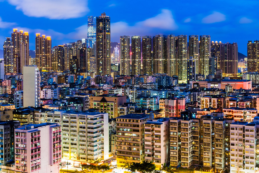 香港市风景公寓楼天线公寓民众住房天际居所鸟瞰图房屋建筑图片
