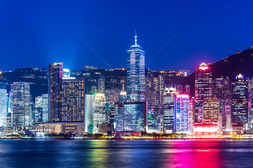 香港晚上的天线大楼港口商业城市办公室办公楼天际景观天空企业图片