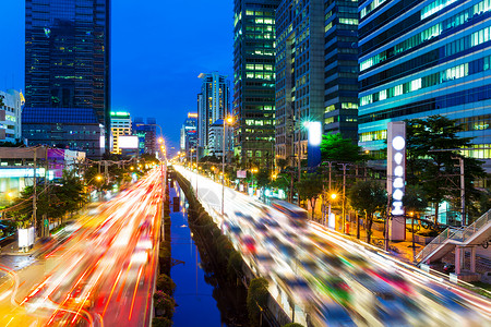 曼谷市曼谷天线和交通堵塞背景