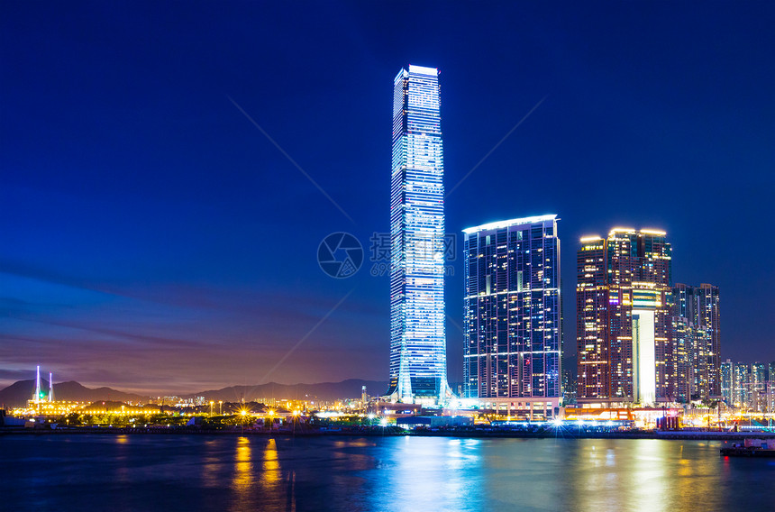 香港九龙天线大楼商业区企业建筑摩天大楼城市天空办公楼景观市中心图片