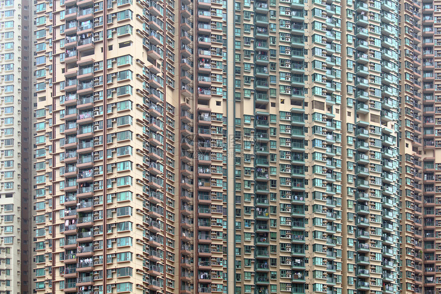 香港的公寓楼大楼窗户住房民众房地产土地团体天空住宅人口人群图片
