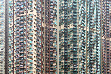 香港的公寓楼大楼窗户住房民众房地产土地团体天空住宅人口人群背景图片