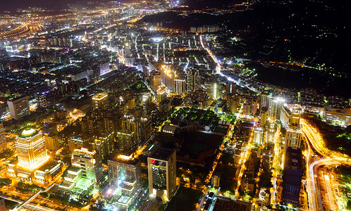 夜里台湾城背景图片
