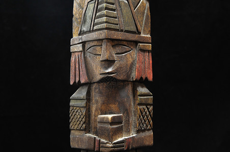 古代玛雅神像石头上帝雕塑偶像文化宗教艺术黏土博物馆高清图片