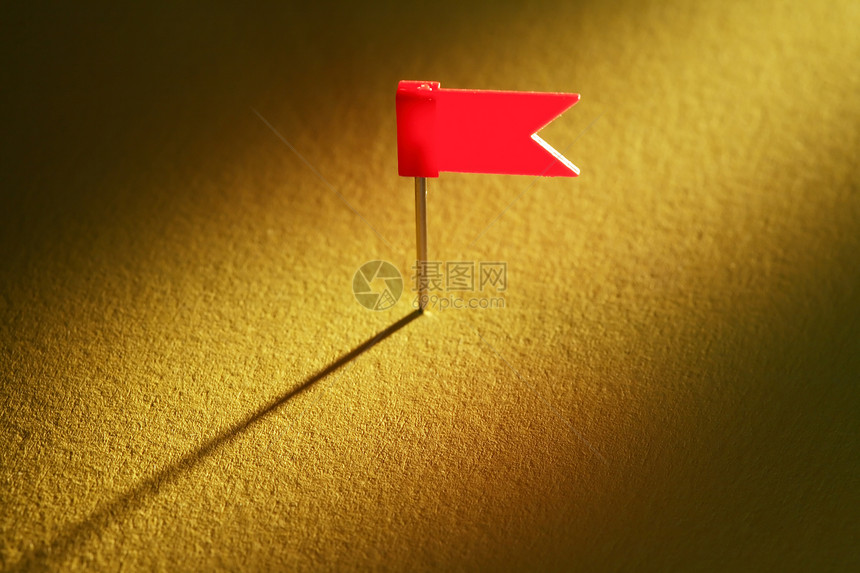 红旗黄色金属工具图钉对象商业办公用品工作旗帜图片