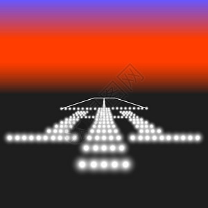 航空灯着陆灯 矢量插图客机速度飞机场货物旅行喷射天空商业飞机空气插画