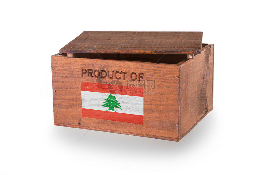 白色背景孤立的木制板箱货运邮件木头进口贮存商品案件正方形船运棕色图片