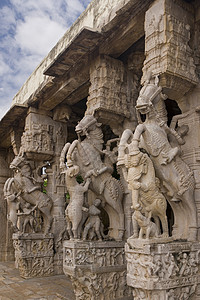 泰米尔纳德邦印度寺庙旅游雕塑旅行宗教雕刻建筑学高清图片