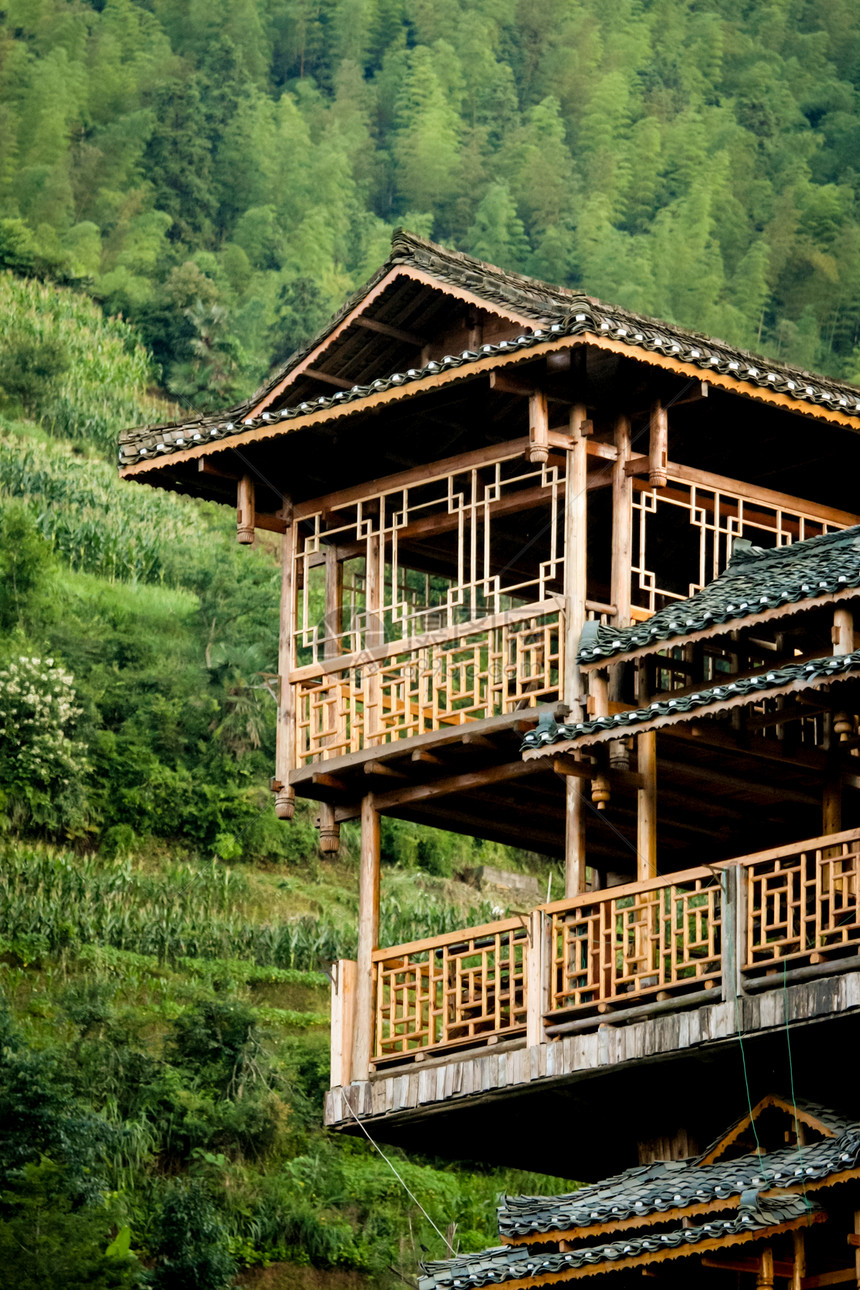 木制中国人建筑的详情图片