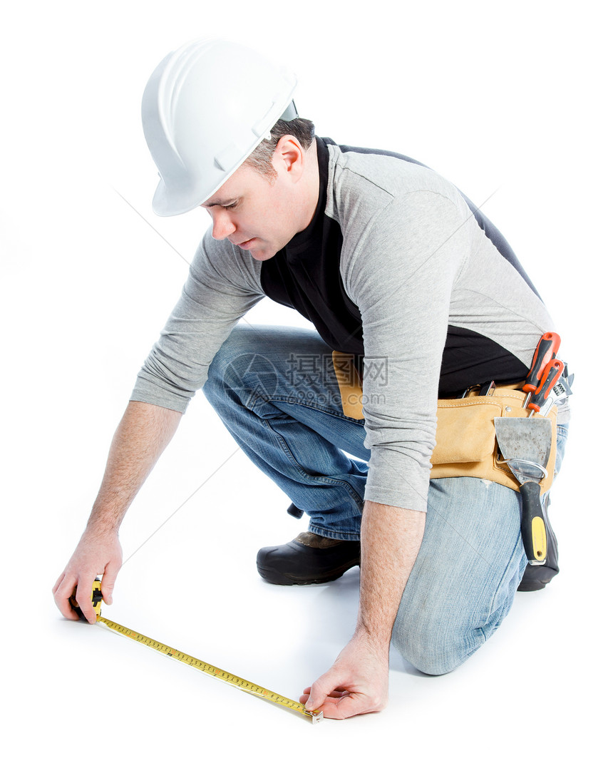 白种男子合同承包商 40岁家装思维建筑工人愤怒领班工人阶级牛仔布礼帽修理工工匠图片
