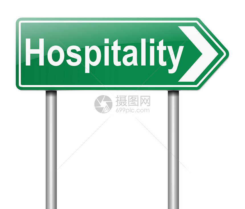 招待费概念门房商业餐饮服务酒店白色插图温暖主持人托管图片