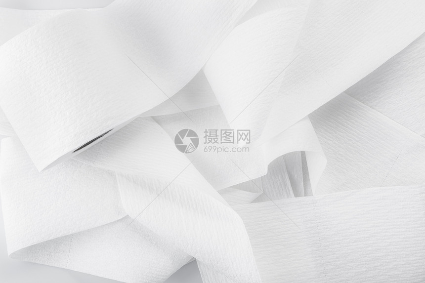 白色背景上隔绝的手纸卷洗手间卫生纸图片