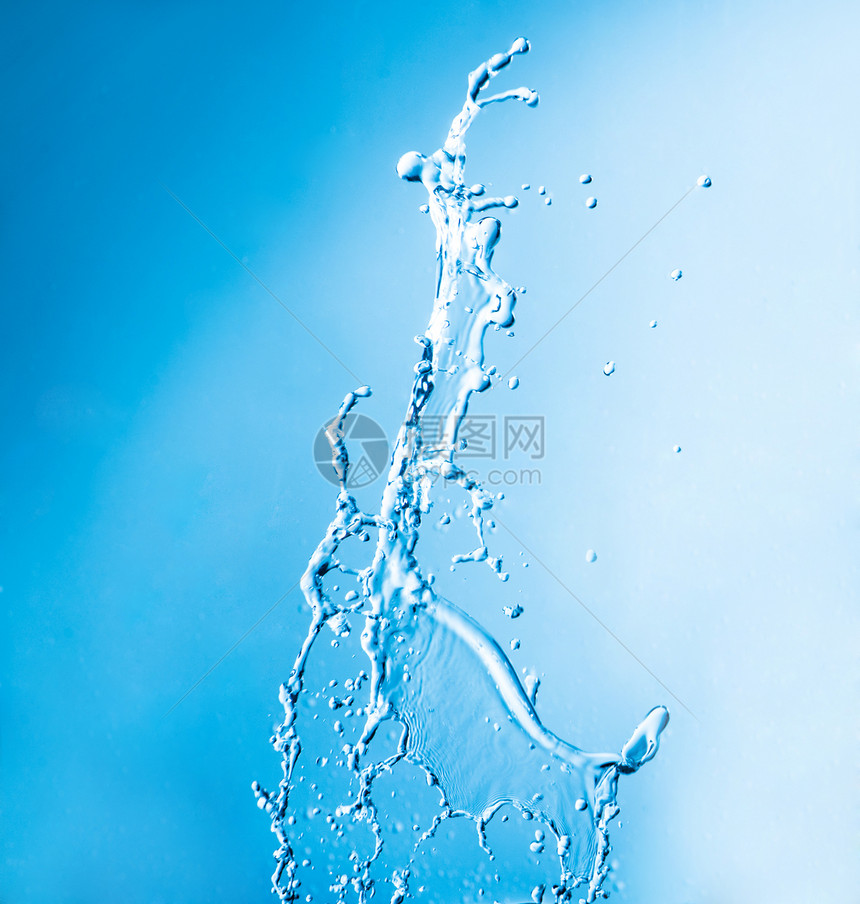 水的喷洒波纹液体运动蓝色白色海浪溪流气泡流动图片