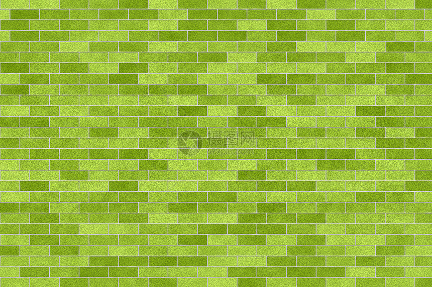 特写绿砖墙图片