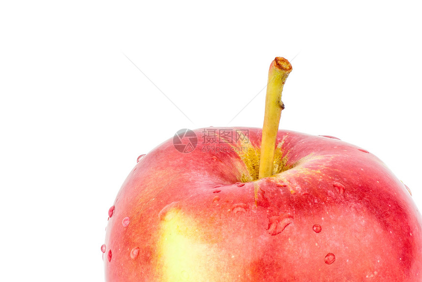 单一的红苹果 白背景孤立 特写 L摄影花园红色食物蔬菜照片农场收获工作室季节图片