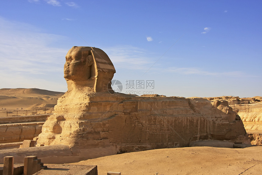 斯芬克斯 开罗法老石头雕像风景纪念碑雕塑风暴蓝色金字塔天空图片