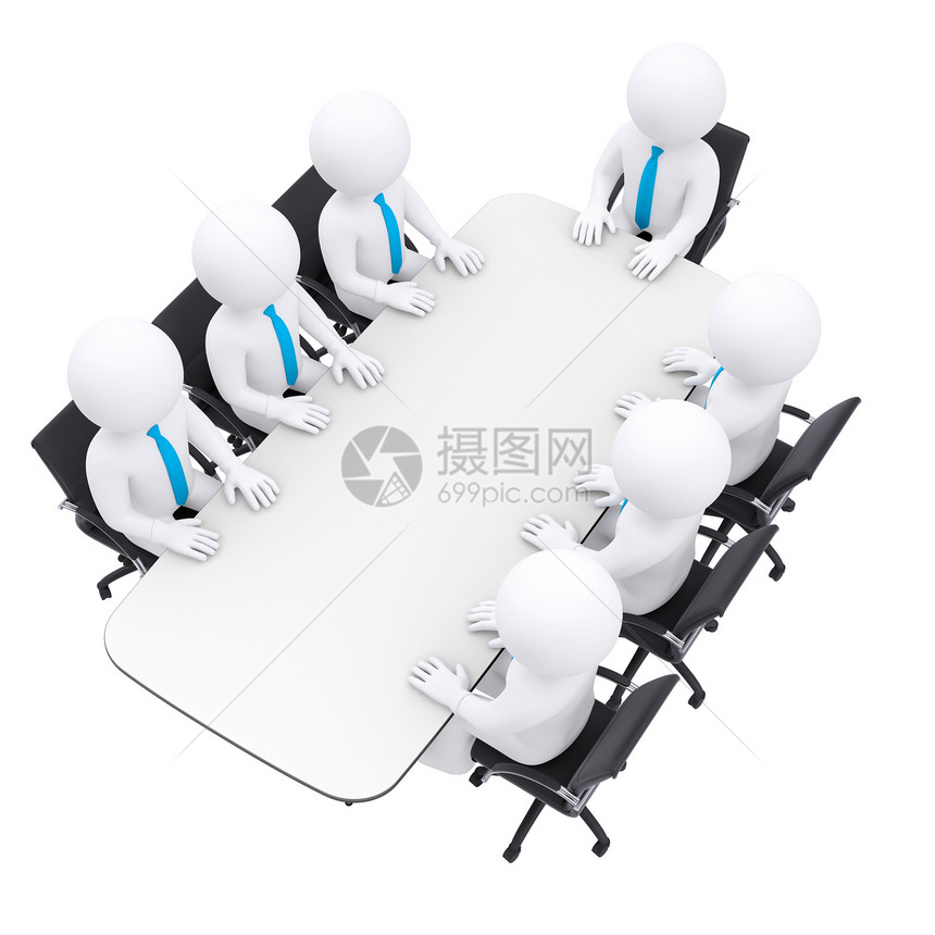 坐在桌边的商务人士办公室经理网络男人会议团队工作木偶公司桌子图片