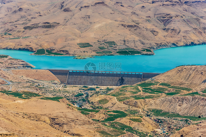 瓦迪穆吉布大坝和约旦湖目的地地方地标旅行全景图片