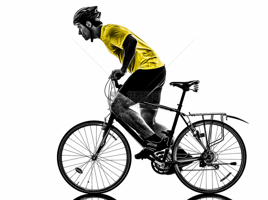骑自行车骑山脚踏车的男子男人阴影山地成年人男性白色竞赛训练竞争运动图片