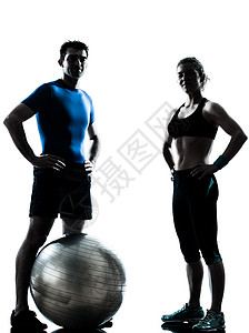 参加健身健身球锻练的女性背景图片