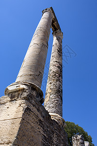 罗马遗址  阿尔勒  法国南部柱子旅行地标旅游废墟纪念碑建筑学拱道背景图片