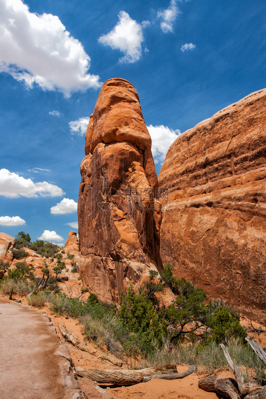 美国犹他州阿切斯国家公园美丽的岩层拱门沙漠峡谷旅行地质石头商业侵蚀山脉风景图片