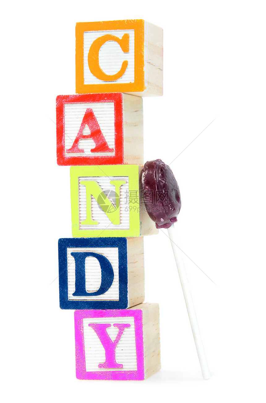 婴儿块拼拼糖果乐趣紫色语言食物拼写玩具木头教育立方体甜点图片