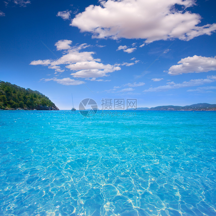 巴利阿里群岛的海滩圣胡安岛地标海岸旅游天空悬崖旅行波浪蓝色天堂假期图片