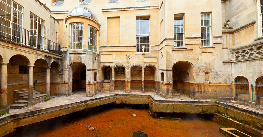 洗澡时的罗马浴缸澡堂景点考古学博物馆温泉建筑学石头圣泉历史性遗产图片
