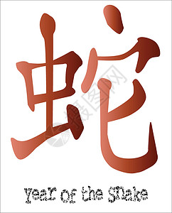 蛇年新年剧本文字笔触元素语标书法插图白色墨水背景图片