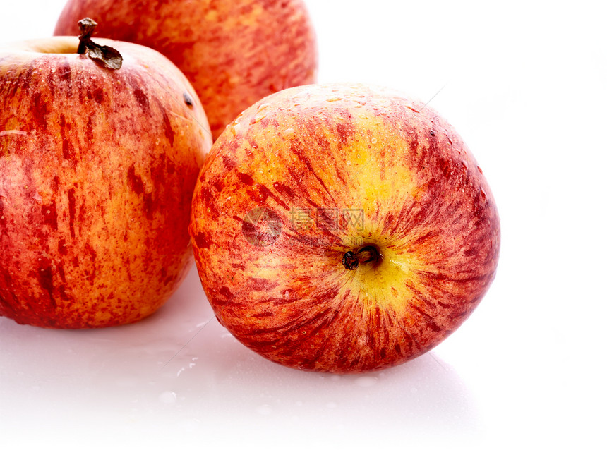 三个苹果养分午餐食物活力小吃水果健康茶点红色图片