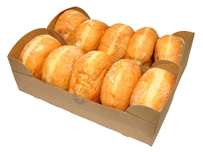 一系列甜甜圈育肥糕点甜点盒子白色纸板营养包装饮食背景图片