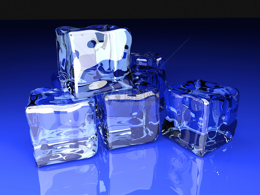冰晶立方体冻结茶点蓝色冷藏插图图片