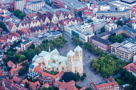 穆恩斯特大教堂城市旅行建筑学教会大教堂建筑地标背景图片
