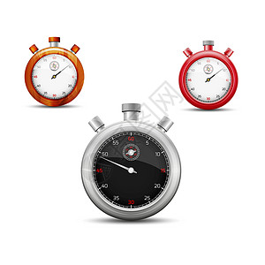 秒表套装间隔竞赛运动圆圈红色计时器记录时间倒数测量高清图片