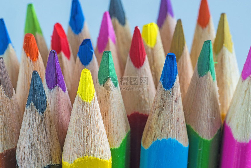彩色铅笔红色光谱绿色彩虹蜡笔蓝色团体教育紫色粉色图片