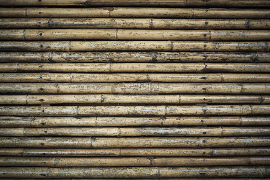 竹篱笆背景绑定园艺木头风格竹子丛林树枝装饰管道生长图片