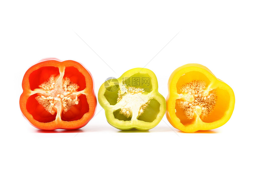 三分半的胡椒白色营养胡椒子食物饮食黄色绿色红色蔬菜种子图片